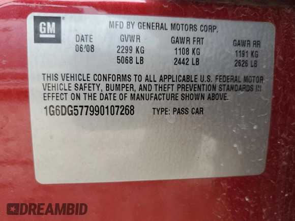 2009 Cadillac CTS AWD z VIN 1G6DG577990107268, wystawiony jako Copart lot #51044255 z przebiegiem 190 489 mil mil oraz Czysty tytuł • Clean title. Historia ofert i sprzedaży dostępna na DreamBid. Obrazek 12.