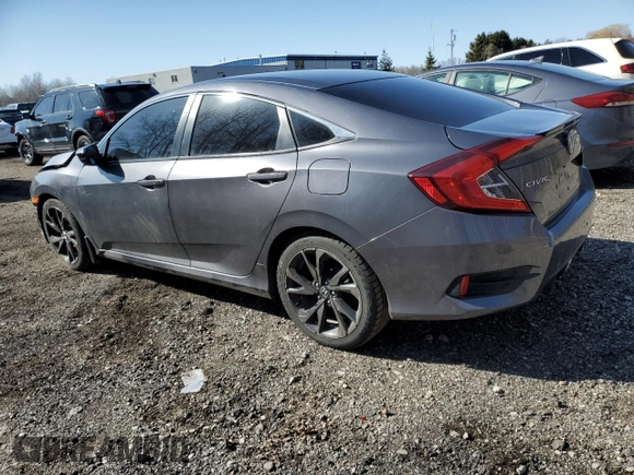 2019 Honda Civic Sedan Sport with VIN 2HGFC2F83KH015571, listed as a Copart auction lot 48197865 with 96,046 mi miles and Salvage Title. Bid and sale history available at carsss.com. Image 2.