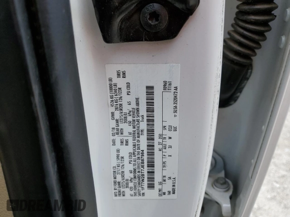 2018 Ford F-250 XL with VIN 1FT7W2BT7JEB87984, listed as a Copart auction lot 59357515 with 150,153 mi miles and Salvage title. Bid and sale history available at DreamBid. Image 13.
