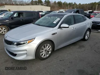 2018 Kia Optima EX with VIN 5XXGU4L32JG227769, listed as a Copart auction lot 48283665 with 43,638 mi miles and Salvage Title. Bid and sale history available at carsss.com. Image 1.