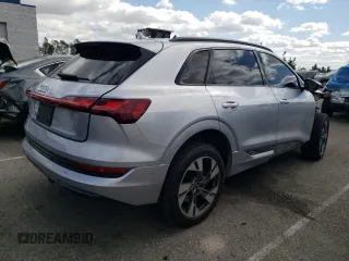 2021 Audi e-tron Premium with VIN WA1AAAGE7MB006939, listed as a Copart auction lot 45187924 with 49,600 mi miles and . Bid and sale history available at DreamBid. Image 3.