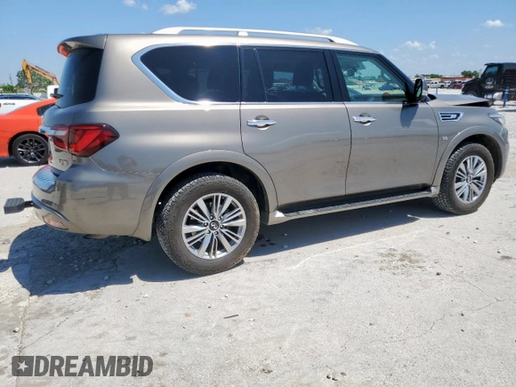 2019 Infiniti QX80 Luxe z VIN JN8AZ2NF2K9688380, wystawiony jako Copart lot #54236905 z przebiegiem 106 518 mil mil oraz Szkoda całkowita • Salvage title. Historia ofert i sprzedaży dostępna na DreamBid. Obrazek 3.