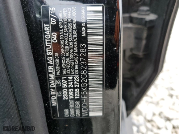 2016 Mercedes-Benz E-Class E 350 Sport with VIN WDDHF5KB2GB237283, listed as a Copart auction lot 48255925 with 92,424 mi miles and Salvage Title. Bid and sale history available at carsss.com. Image 15.