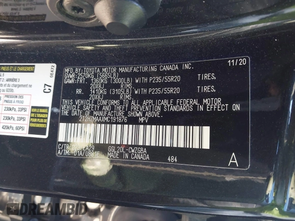 2021 Lexus RX 350 с VIN 2T2HZMAAXMC191876, выставлен на аукционе IAAI как лот 41457215 с пробегом 58 988 миль миль и . История ставок и продаж доступна на DreamBid. Изображение 9.