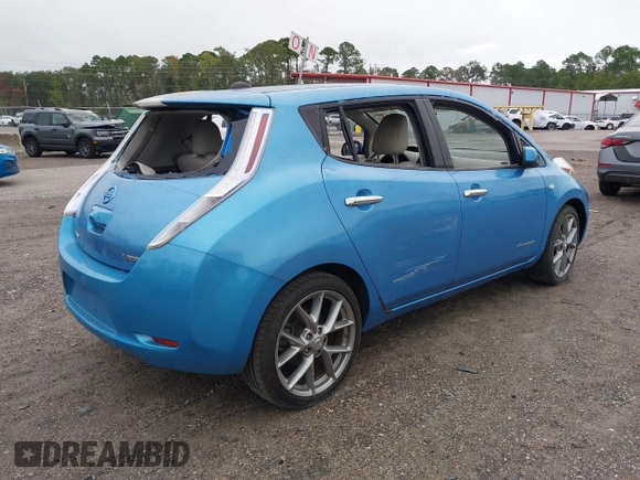 2012 Nissan LEAF SL with VIN JN1AZ0CPXCT022337, listed as a IAAI auction lot 40299658 with 43,173 mi miles. Bid and sale history available at carsss.com. Image 4.