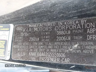 2016 Kia Forte LX with VIN KNAFX4A62G5551606, listed as a IAAI auction lot 41107813 with 201,821 mi miles. Bid and sale history available at carsss.com. Image 9.