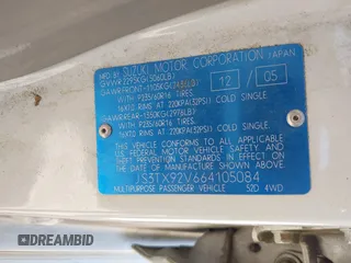 2006 Suzuki XL7 z VIN JS3TX92V664105084, wystawiony jako IAAI lot #42191244 z przebiegiem Nie podano mil oraz . Historia ofert i sprzedaży dostępna na DreamBid. Obrazek 9.