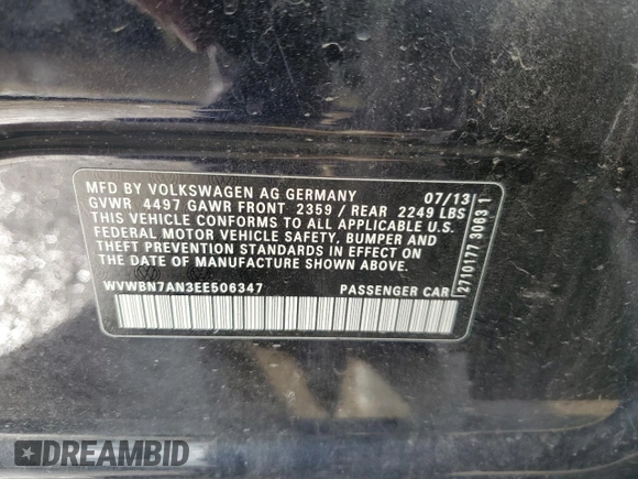 2014 Volkswagen CC R-Line with VIN WVWBN7AN3EE506347, listed as a Copart auction lot 72632954 with 114,512 mi miles and Salvage Title. Bid and sale history available at carsss.com. Image 13.