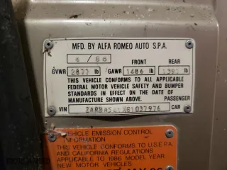 1986 Alfa Romeo Alfa Romeo Veloce with VIN ZARBA541XG1037976, listed as a Copart auction lot 50330035 with 47,885 mi miles and Salvage Title. Bid and sale history available at carsss.com. Image 12.