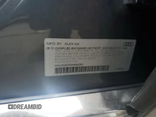 2015 Audi A8 4.0T with VIN WAU32AFD5FN040395, listed as a Copart auction lot 60909515 with 79,379 mi miles and Salvage title. Bid and sale history available at DreamBid. Image 13.