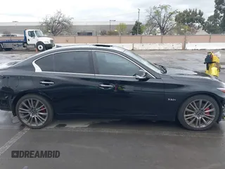 2020 Infiniti Q50 Red Sport 400 with VIN JN1FV7AP2LM630067, listed as a IAAI auction lot 41916706 with 38,786 mi miles and . Bid and sale history available at carsss.com. Image 14.