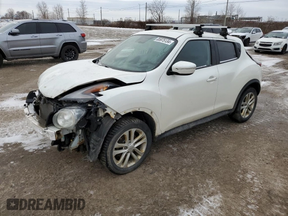 2015 Nissan Juke SV with VIN JN8AF5MR9FT509833, listed as a Copart auction lot 85975134 with 169,304 mi miles and Salvage Title. Bid and sale history available at carsss.com. Image 1.