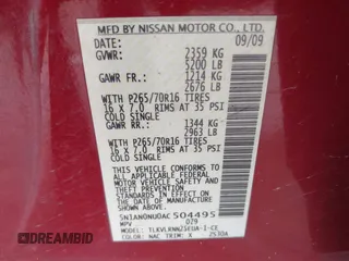 2010 Nissan Xterra S z VIN 5N1AN0NU0AC504495, wystawiony jako IAAI lot #41737955 z przebiegiem 149 741 mil mil oraz . Historia ofert i sprzedaży dostępna na DreamBid. Obrazek 9.