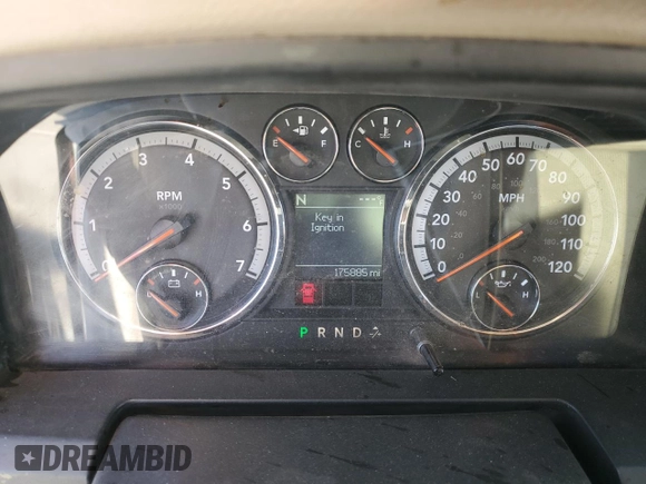 2010 Dodge 1500 SLT with VIN 1D7RB1GT5AS111825, listed as a Copart auction lot 46665345 with 175,885 mi miles and Salvage Title. Bid and sale history available at carsss.com. Image 9.