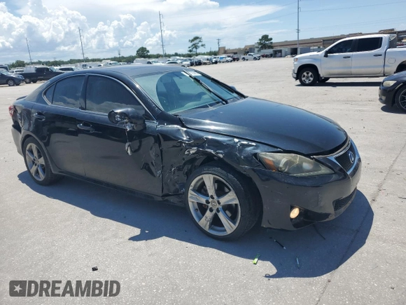 2013 Lexus IS 250 with VIN JTHBF5C2XD5192018, listed as a Copart auction lot 62072985 with 142,209 mi miles and Salvage title. Bid and sale history available at DreamBid. Image 4.