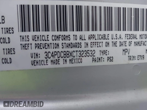 2012 Dodge Journey SXT with VIN 3C4PDCBBXCT323532, listed as a IAAI auction lot 42471610 with 188,103 mi miles and . Bid and sale history available at DreamBid. Image 9.