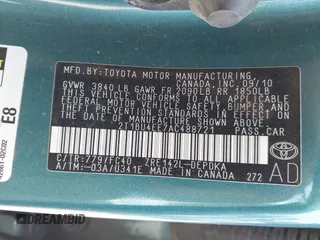 2010 Toyota Corolla with VIN 2T1BU4EE7AC488721, listed as a IAAI auction lot 42152886 with 204,832 mi miles and . Bid and sale history available at DreamBid. Image 9.