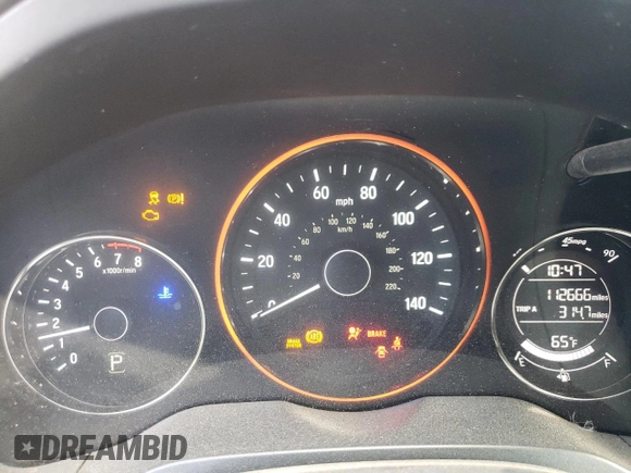 2016 Honda HR-V EX with VIN 3CZRU5H55GM728343, listed as a Copart auction lot 47402615 with 112,666 mi miles and Salvage Title. Bid and sale history available at carsss.com. Image 9.