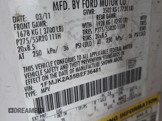 2011 Ford Expedition Max Limited with VIN 1FMJK2A55BEF36481, listed as a Copart auction lot 49547025 with 187,465 mi miles and Salvage title. Bid and sale history available at DreamBid. Image 15.