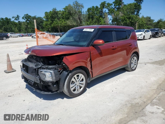 2020 Kia Soul LX with VIN KNDJ23AU6L7118891, listed as a Copart auction lot 52617595 with 39,157 mi miles and Salvage Title. Bid and sale history available at carsss.com. Image 1.