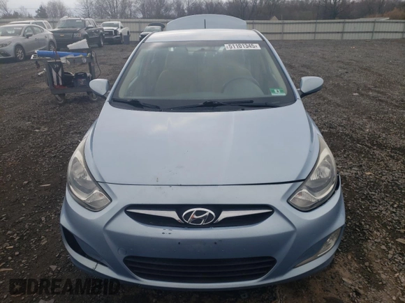 2012 Hyundai Accent GLS with VIN KMHCU4AE2CU185101, listed as a Copart auction lot 51101345 with 126,835 mi miles and Salvage Title. Bid and sale history available at carsss.com. Image 5.