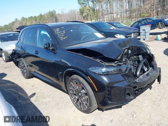 2025 BMW X5 xDrive40i with VIN 5UX23EU04S9Y93875, listed as a IAAI auction lot 41784475 with 1 mi miles. Bid and sale history available at carsss.com. Image 1.