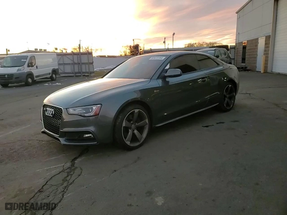 2015 Audi S5 Premium Plus with VIN WAUCGAFR1FA057621, listed as a Copart auction lot 83423164 with 0 mi miles and Salvage Title. Bid and sale history available at carsss.com. Image 13.