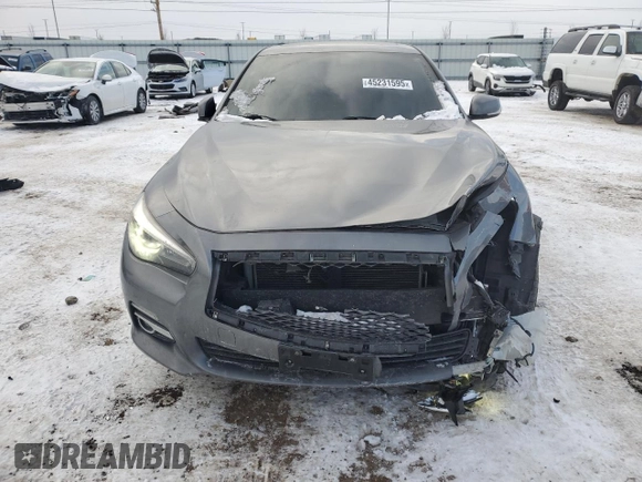 2015 Infiniti Q50 with VIN JN1BV7AR7FM420388, listed as a Copart auction lot 45231595 with 90,259 mi miles and Salvage Title. Bid and sale history available at DreamBid. Image 5.