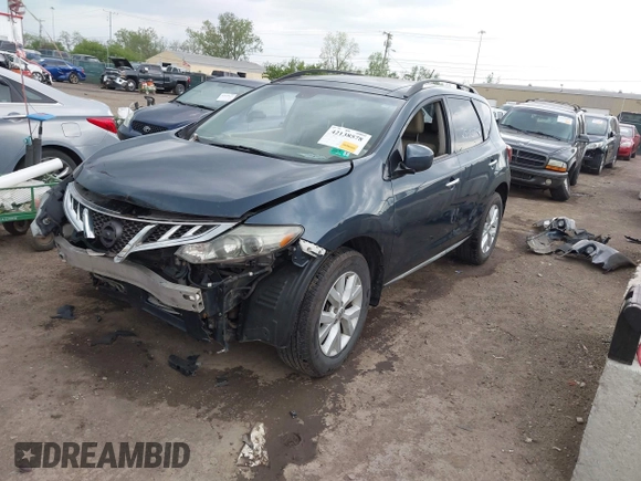 2012 Nissan Murano SV with VIN JN8AZ1MW4CW220925, listed as a IAAI auction lot 42138578 with Not Provided miles and . Bid and sale history available at carsss.com. Image 2.