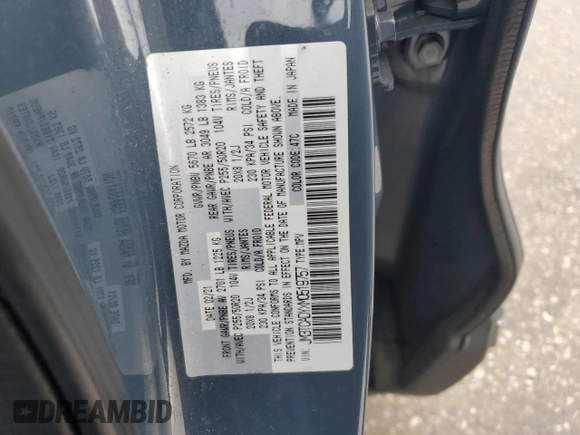 2021 Mazda CX-9 Grand Touring z VIN JM3TCADYXM0519757, wystawiony jako Copart lot #86665134 z przebiegiem 51 217 mil mil oraz Szkoda całkowita • Salvage title. Historia ofert i sprzedaży dostępna na DreamBid. Obrazek 16.