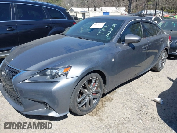 2014 Lexus IS 350 with VIN JTHCE1D25E5002108, listed as a IAAI auction lot 41835021 with 159,621 mi miles. Bid and sale history available at carsss.com. Image 17.