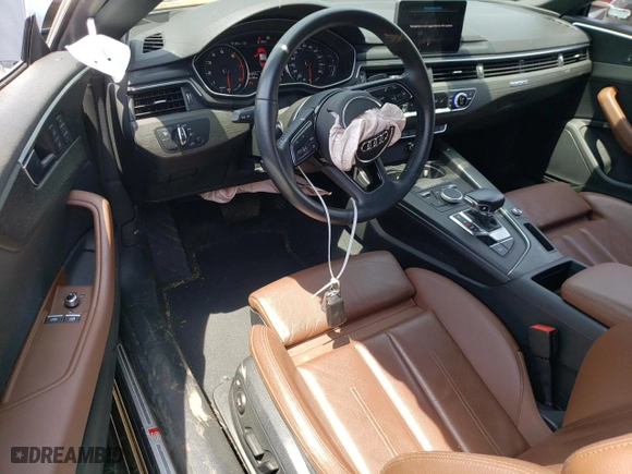2019 Audi A5 Coupe Premium with VIN WAUSNAF51KA061967, listed as a Copart auction lot 57387054 with 43,357 mi miles and Salvage Title. Bid and sale history available at carsss.com. Image 8.