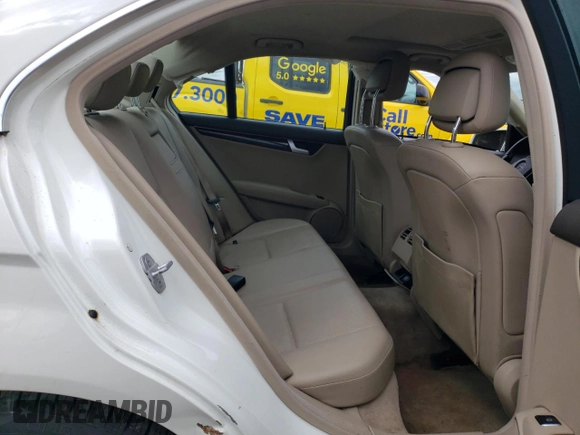 2012 Mercedes-Benz C 300 Sport with VIN WDDGF8BB4CA707133, listed as a Copart auction lot 53494475 with 185,246 mi miles and Salvage Title. Bid and sale history available at DreamBid. Image 10.
