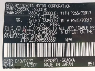 2021 Toyota 4Runner TRD Off Road with VIN JTEPU5JR4M5838551, listed as a IAAI auction lot 41759082 with 47,084 mi miles. Bid and sale history available at carsss.com. Image 9.