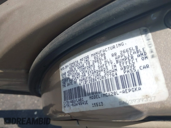 2000 Toyota Avalon XL с VIN 4T1BF28B6YU057764, выставлен на аукционе IAAI как лот 42290639 с пробегом 256 310 миль миль и . История ставок и продаж доступна на DreamBid. Изображение 9.