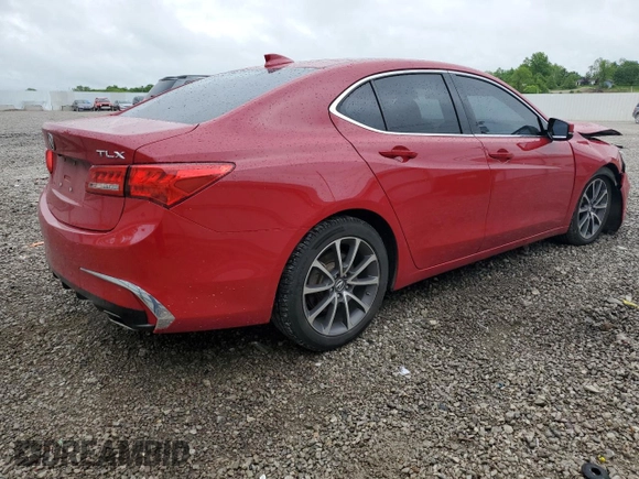 2018 Acura TLX with VIN 19UUB2F34JA003764, listed as a Copart auction lot 56737545 with 143,011 mi miles and Clean title. Bid and sale history available at DreamBid. Image 3.