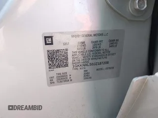 2018 GMC Acadia Denali with VIN 1GKKNXLS0JZ187208, listed as a IAAI auction lot 41869835 with 135,561 mi miles and . Bid and sale history available at DreamBid. Image 9.