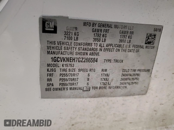 2016 Chevrolet Silverado 1500 Work Truck with VIN 1GCVKNEH7GZ266584, listed as a Copart auction lot 88453615 with 180,267 mi miles and Salvage Title. Bid and sale history available at carsss.com. Image 12.