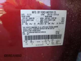2013 Ford Explorer Limited z VIN 1FM5K8F82DGC05632, wystawiony jako Copart lot #49110445 z przebiegiem 167 243 mil mil oraz Szkoda całkowita • Salvage title. Historia ofert i sprzedaży dostępna na DreamBid. Obrazek 15.