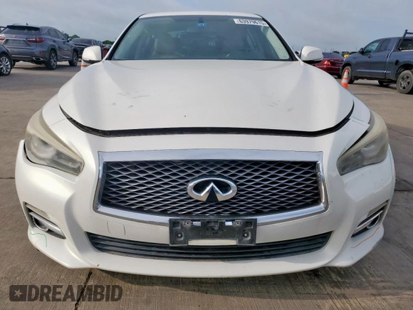 2014 Infiniti Q50 Premium with VIN JN1BV7AP6EM676258, listed as a Copart auction lot 63979615 with 191,948 mi miles and Salvage title. Bid and sale history available at DreamBid. Image 5.