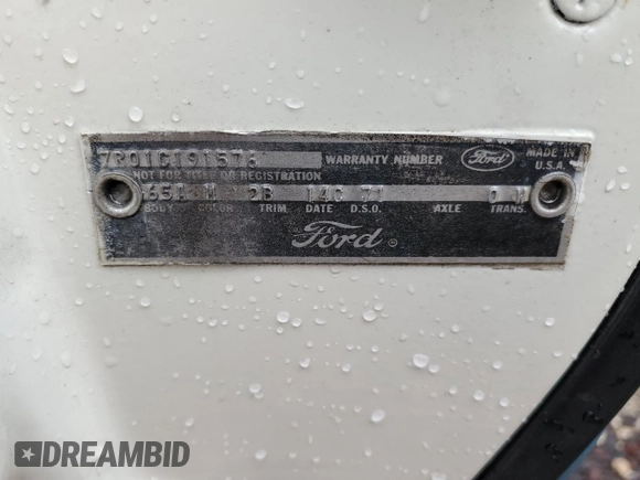 1967 Ford Mustang с VIN 7R01C191576, выставлен на аукционе Copart как лот 46864295 с пробегом 2 767 миль миль и Чистый • Clean title. История ставок и продаж доступна на DreamBid. Изображение 12.