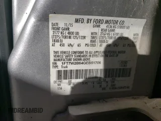 2016 Ford F-250 Lariat with VIN 1FT7W2B64GEB51706, listed as a Copart auction lot 43452465 with 151,944 mi miles and Salvage Title. Bid and sale history available at DreamBid. Image 13.