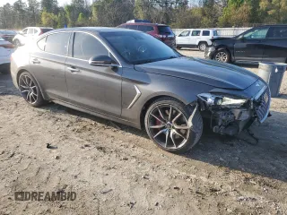 2019 Genesis G70 3.3T Advanced with VIN KMTG34LE2KU016914, listed as a Copart auction lot 51551635 with 56,671 mi miles and Salvage Title. Bid and sale history available at carsss.com. Image 4.