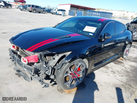 2019 Kia Stinger GT with VIN KNAE35LC1K6058955, listed as a IAAI auction lot 41487102 with 157,632 mi miles. Bid and sale history available at carsss.com. Image 21.