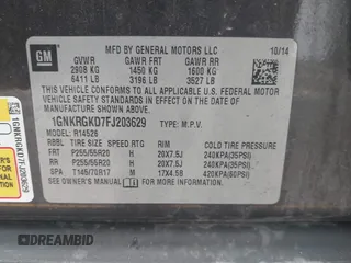 2015 Chevrolet Traverse LT с VIN 1GNKRGKD7FJ203629, выставлен на аукционе IAAI как лот 42257882 с пробегом 175 924 миль миль и . История ставок и продаж доступна на DreamBid. Изображение 9.