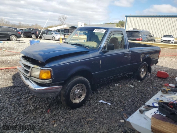 1997 Ford Ranger XLT with VIN 1FTCR10A8VUA47794, listed as a Copart auction lot 41605895 with 0 mi miles and Salvage Title. Bid and sale history available at carsss.com. Image 1.