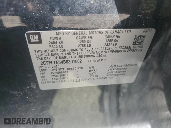 2011 GMC Terrain SLE-2 z VIN 2CTFLTE54B6391062, wystawiony jako Copart lot #57115605 z przebiegiem 150 950 mil mil oraz Czysty tytuł • Clean title. Historia ofert i sprzedaży dostępna na DreamBid. Obrazek 13.