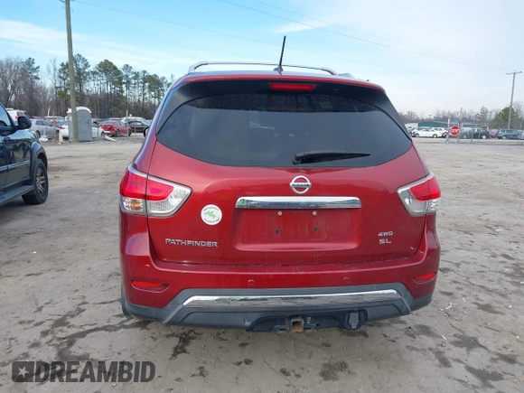 2013 Nissan Pathfinder SV with VIN 5N1AR2MMXDC611804, listed as a IAAI auction lot 41399219 with 185,384 mi miles. Bid and sale history available at carsss.com. Image 16.