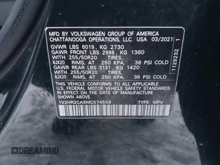 2021 Volkswagen Atlas SE with VIN 1V2HR2CA9MC574558, listed as a IAAI auction lot 41296583 with 50,267 mi miles and . Bid and sale history available at DreamBid. Image 9.