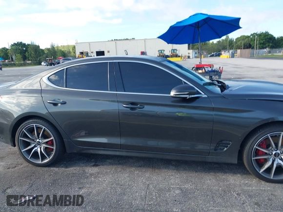 2025 Genesis G70 2.5T with VIN KMTG34SC7SU156246, listed as a IAAI auction lot 42788575 with 7,842 mi miles and . Bid and sale history available at DreamBid. Image 13.